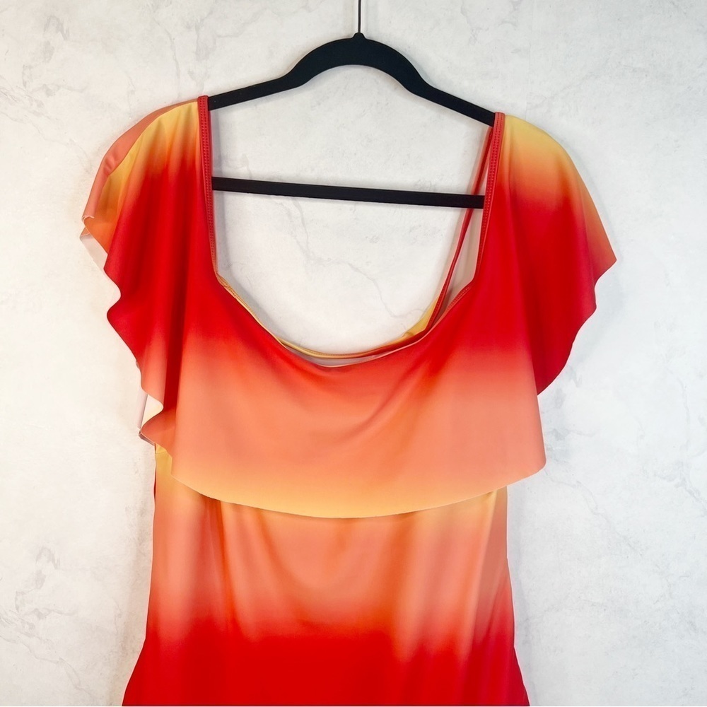 [Shein] Off Shoulder Ruffle One Piece Bikini - Picture 2 of 3